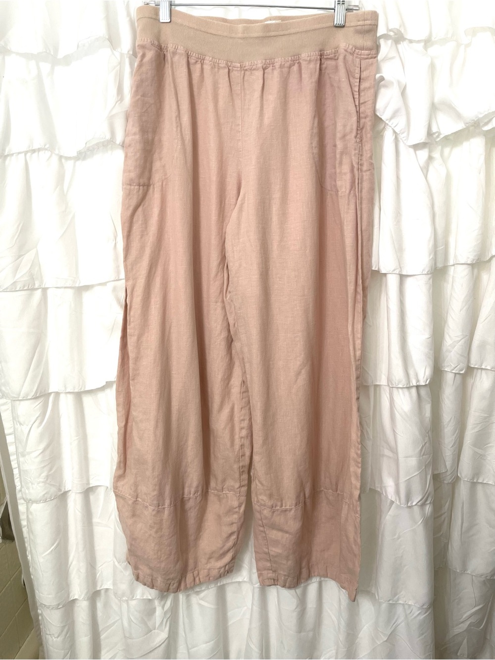 Kleen Wide Leg Linen-Blend Pants in Dusty Blush